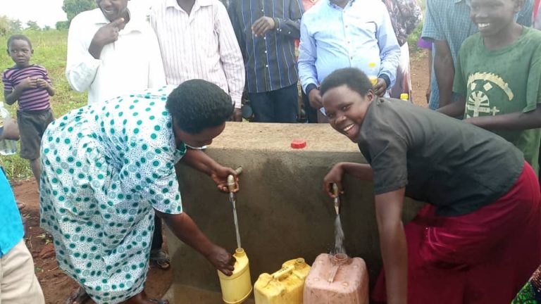 Completed-Water-Spigot-768x432 Villagers draw water from the newly-completed wells in Poyemi