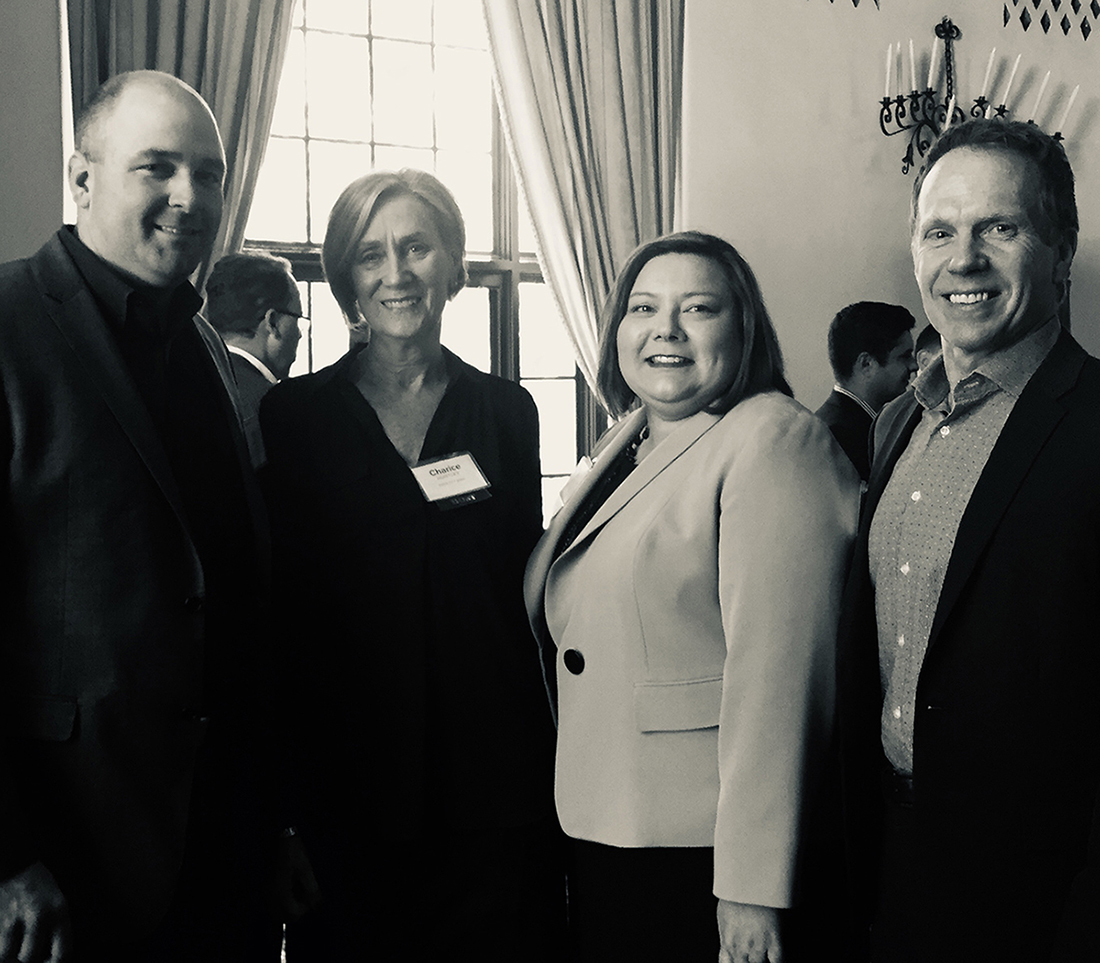 Executive-Forum-Attendees2 Eric Johnson of GNT Solutions, Charice Huntley and Pat Lewis of River City Bank, with Craig Hettrich of California Growth Advisors