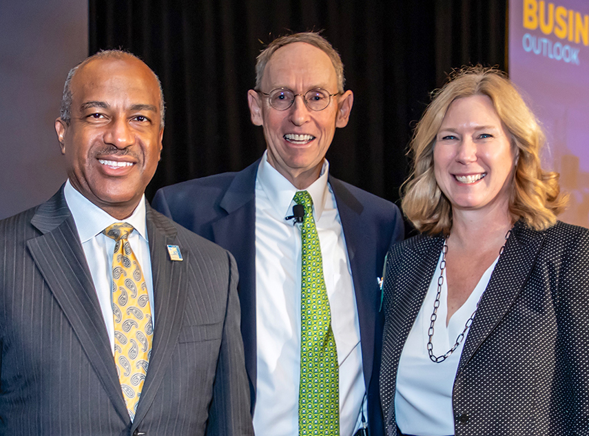 This year’s panel – UC Davis Chancellor Gary S. May, River City Bank’s Steve Fleming, and Beth Vaughan of the California Choice Association