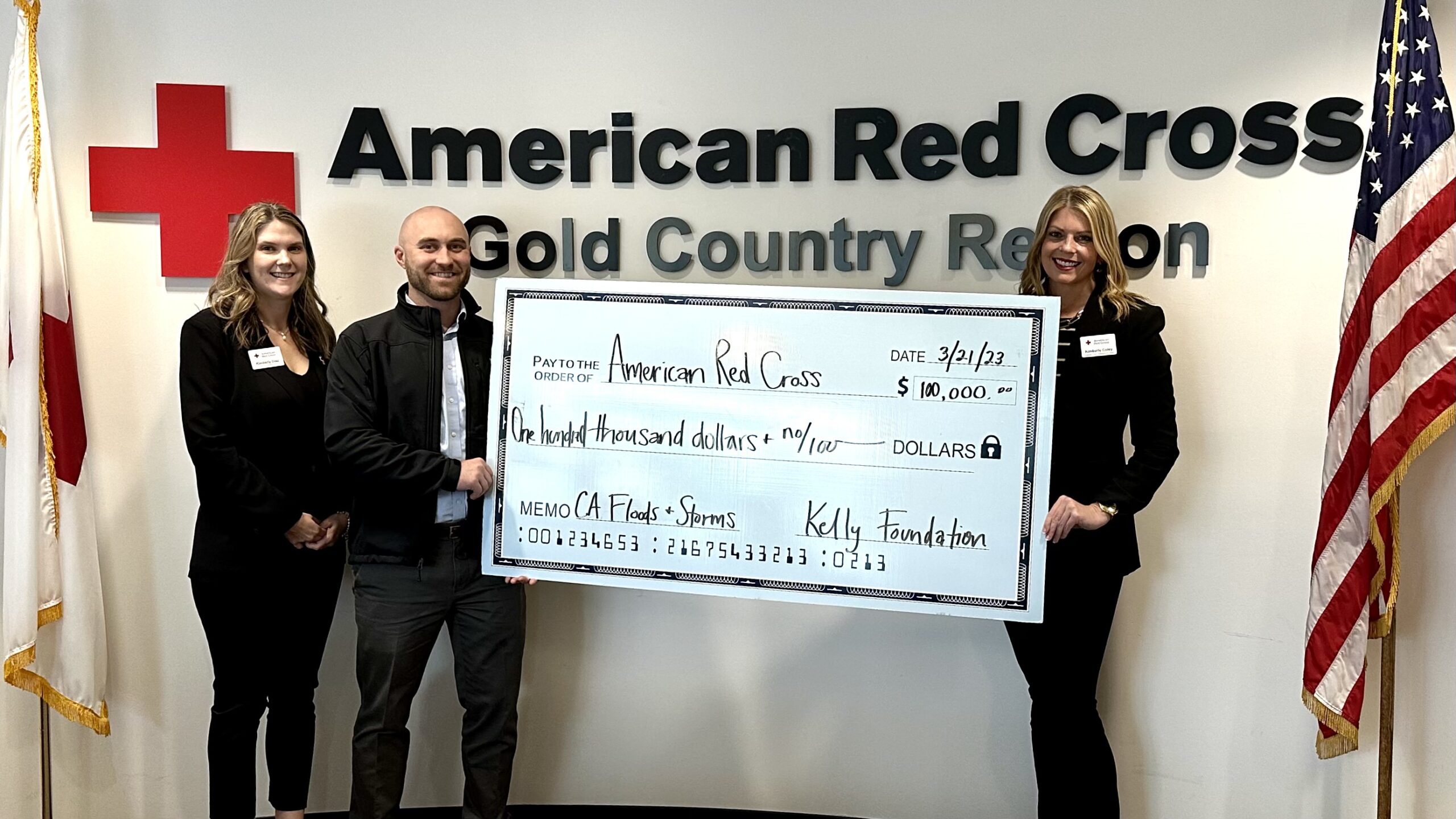 Riley-Check-1-scaled Kelly Foundation Presents the American Red Cross with $100,000 Donation